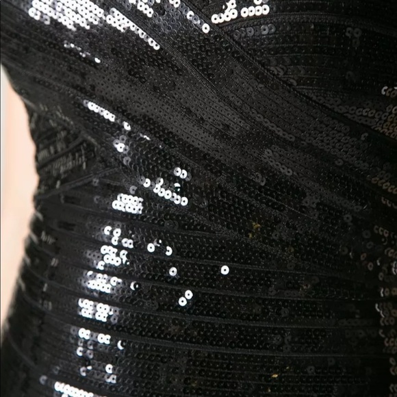 Herve Leger XS Daría Black Bandage Sequined Corset - Picture 5 of 9